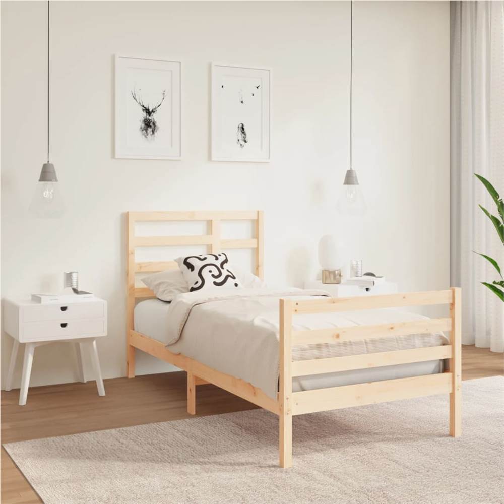 

Bed Frame Solid Wood 75x190 cm 2FT6 Small Single