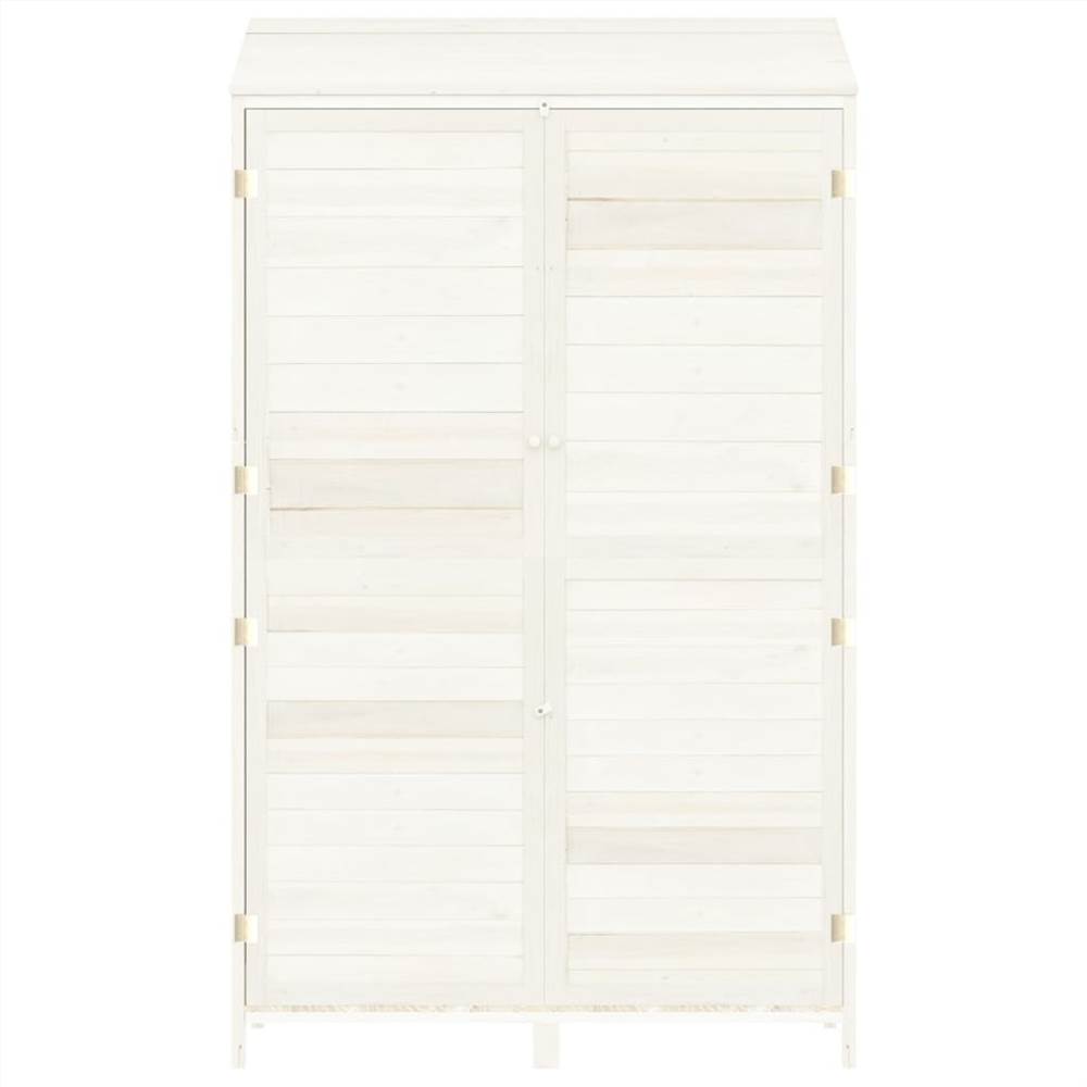 Garden Shed White 102x52x174.5 cm Solid Wood Fir