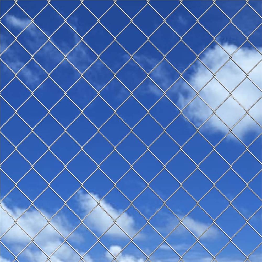 Chain Link Fence Galvanised Steel 15x0.8 m Silver