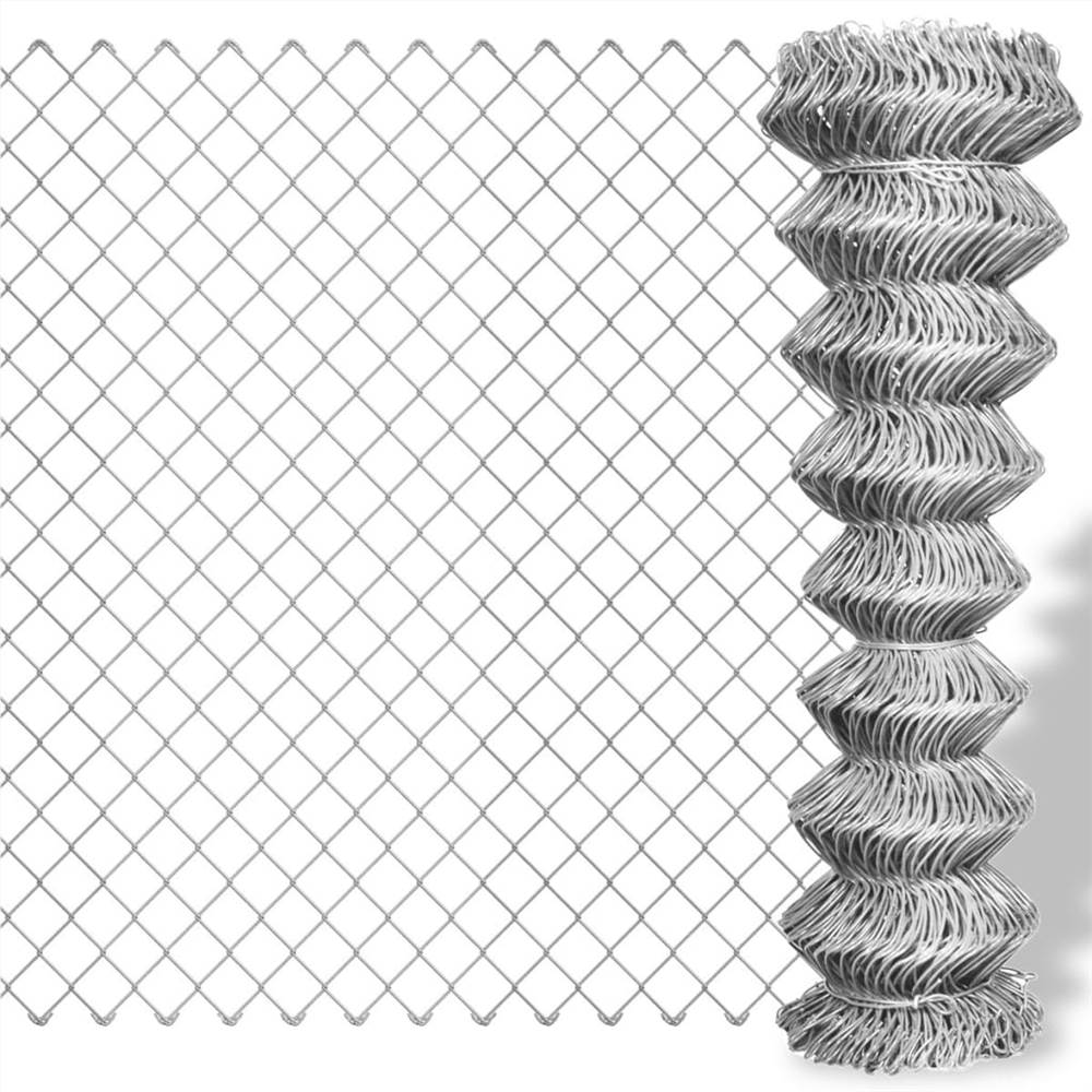 

Chain Link Fence Galvanised Steel 15x1 m Silver