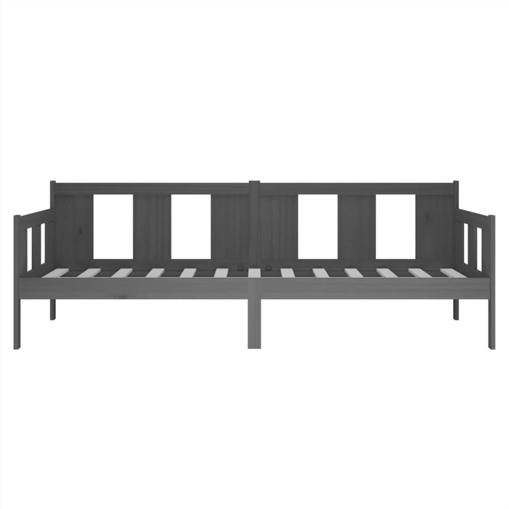 Day Bed Grey Solid Wood Pine 80x200 cm