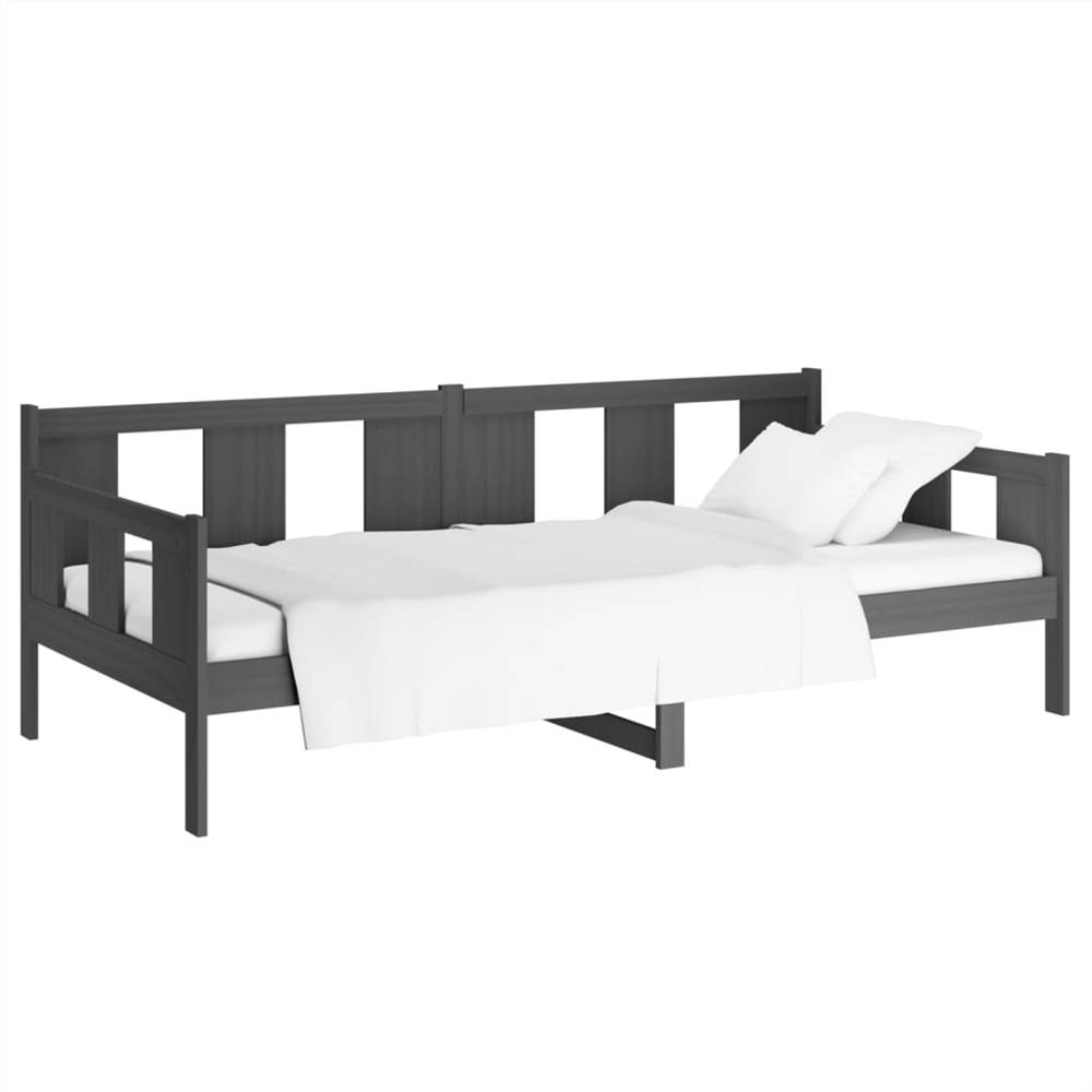 Day Bed Grey Solid Wood Pine 90x200 cm