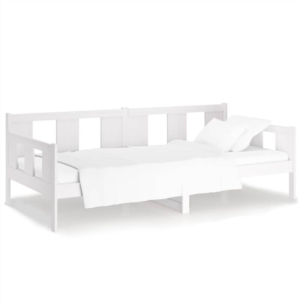 Day Bed White Solid Wood Pine 80x200 cm