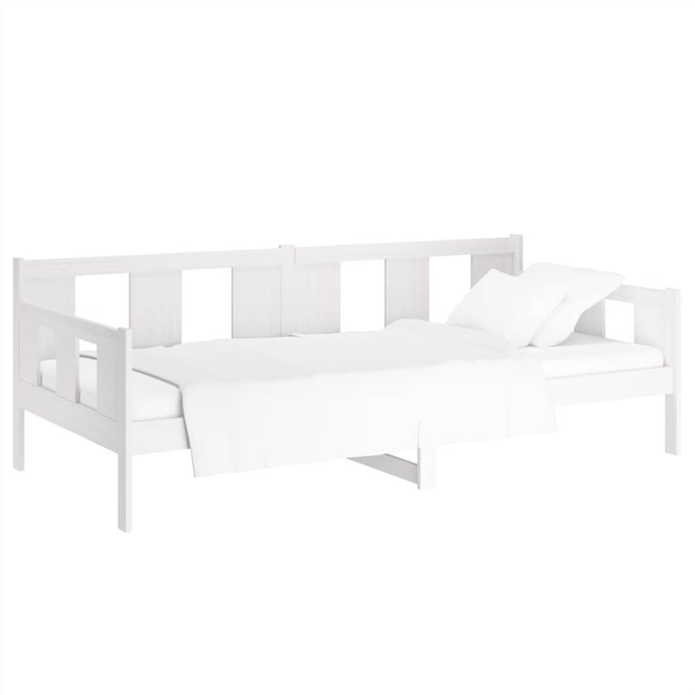 Day Bed White Solid Wood Pine 80x200 cm