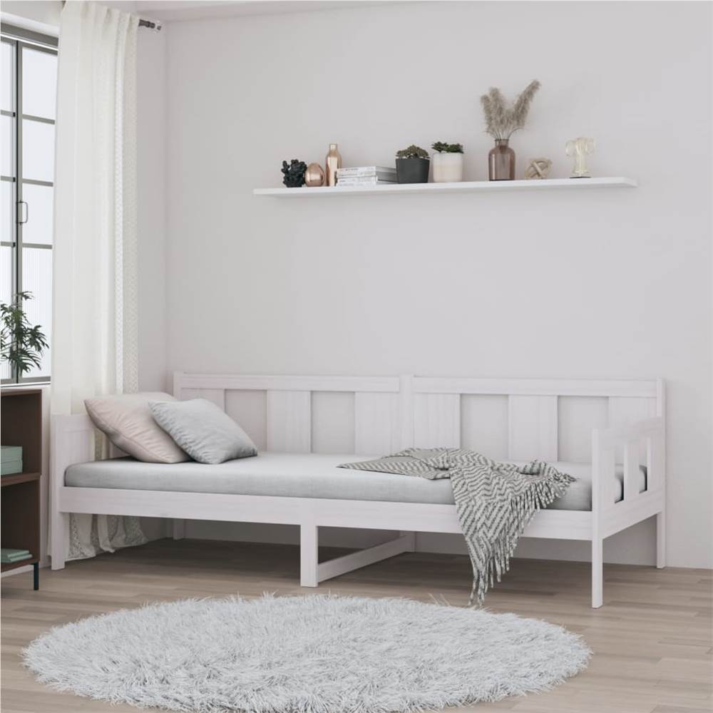 Day Bed White Solid Wood Pine 80x200 cm