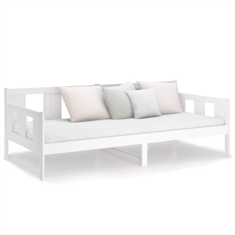 Day Bed White Solid Wood Pine 80x200 cm