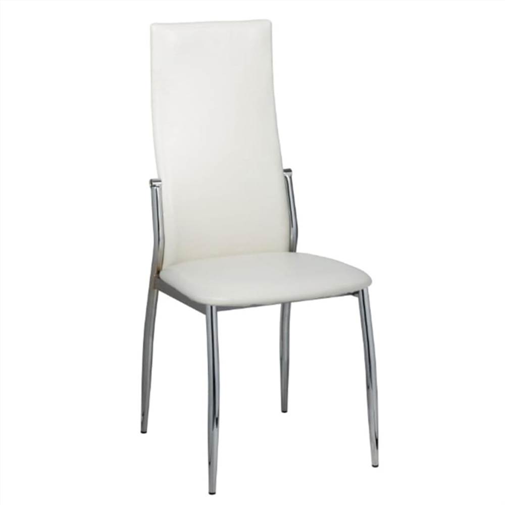 Dining Chairs 2 Pcs White Faux Leather 10 Dining Chairs 2 pcs White Faux Leather