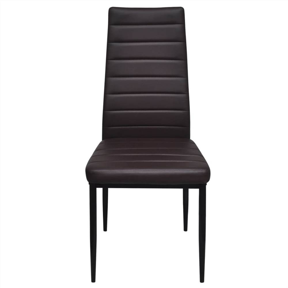 Dining Chairs 4 Pcs Brown Faux Leather 8 Dining Chairs 4 pcs Brown Faux Leather