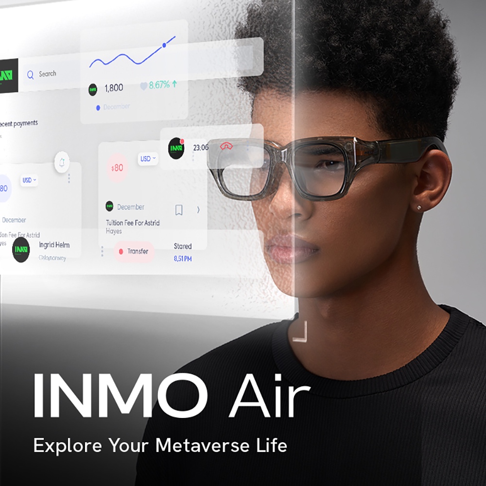 INMO Air AR Smart Glasses with GPS System AR Navigation Black