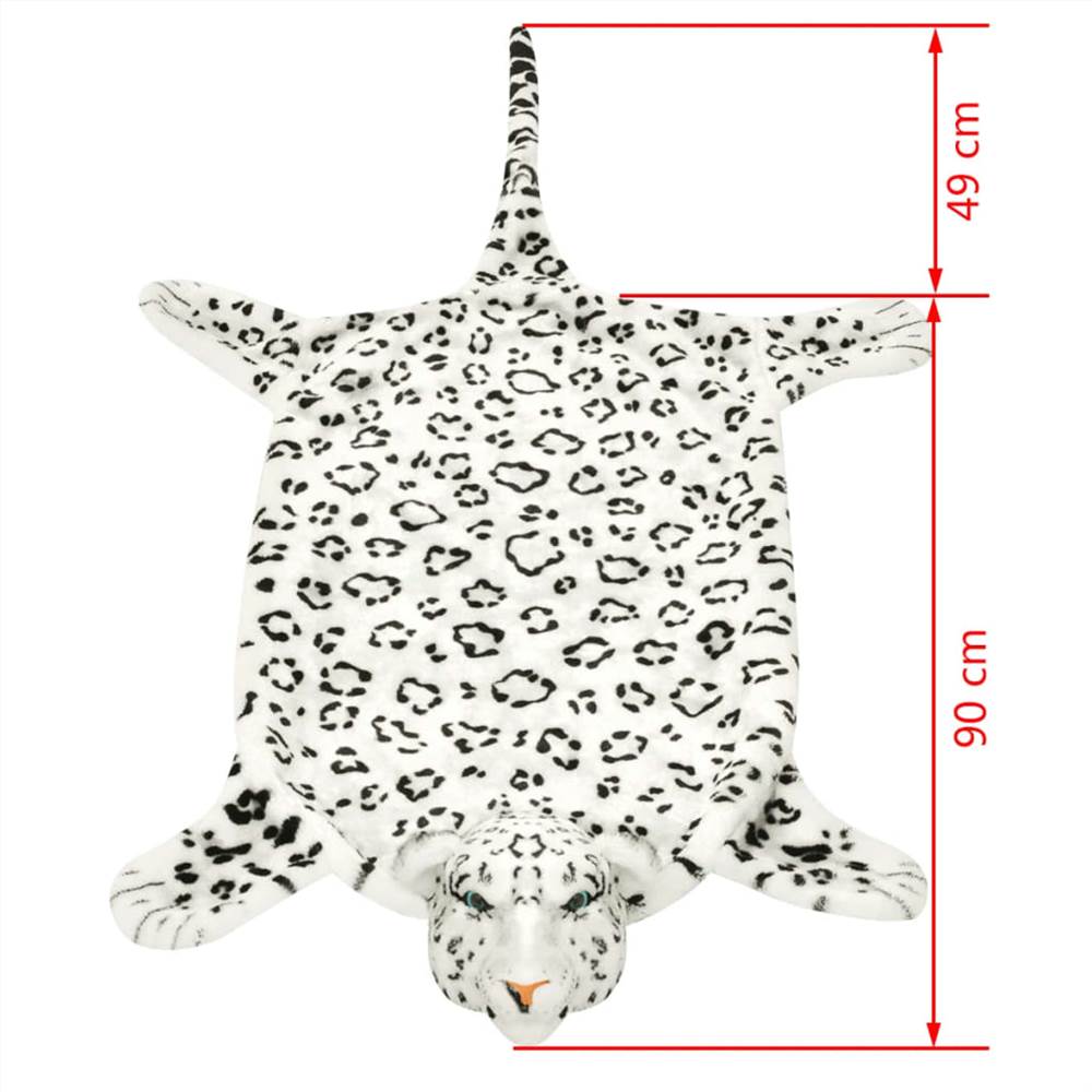 Leopard Carpet Plush 139 cm White
