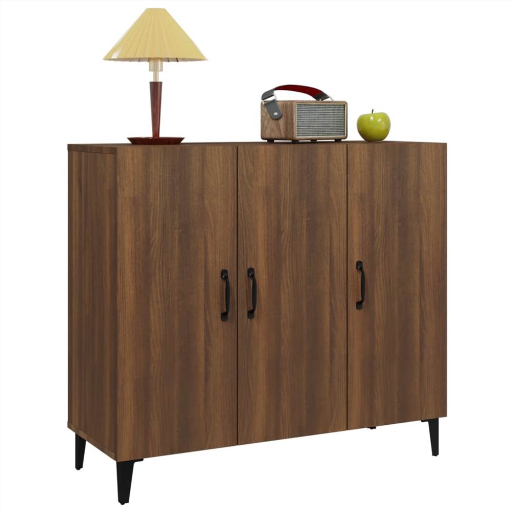 Sideboard Brown Oak 90x34x80 Cm Engineered Wood 9 Sideboard Brown Oak 90x34x80 cm Engineered Wood
