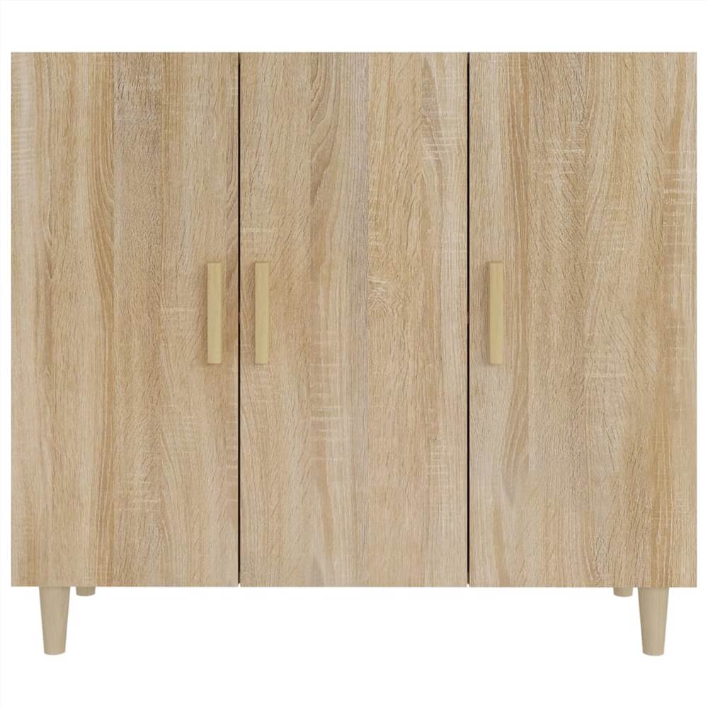 Sideboard Sonoma Oak 90x34x80 Cm Engineered Wood 8 Sideboard Sonoma Oak 90x34x80 cm Engineered Wood