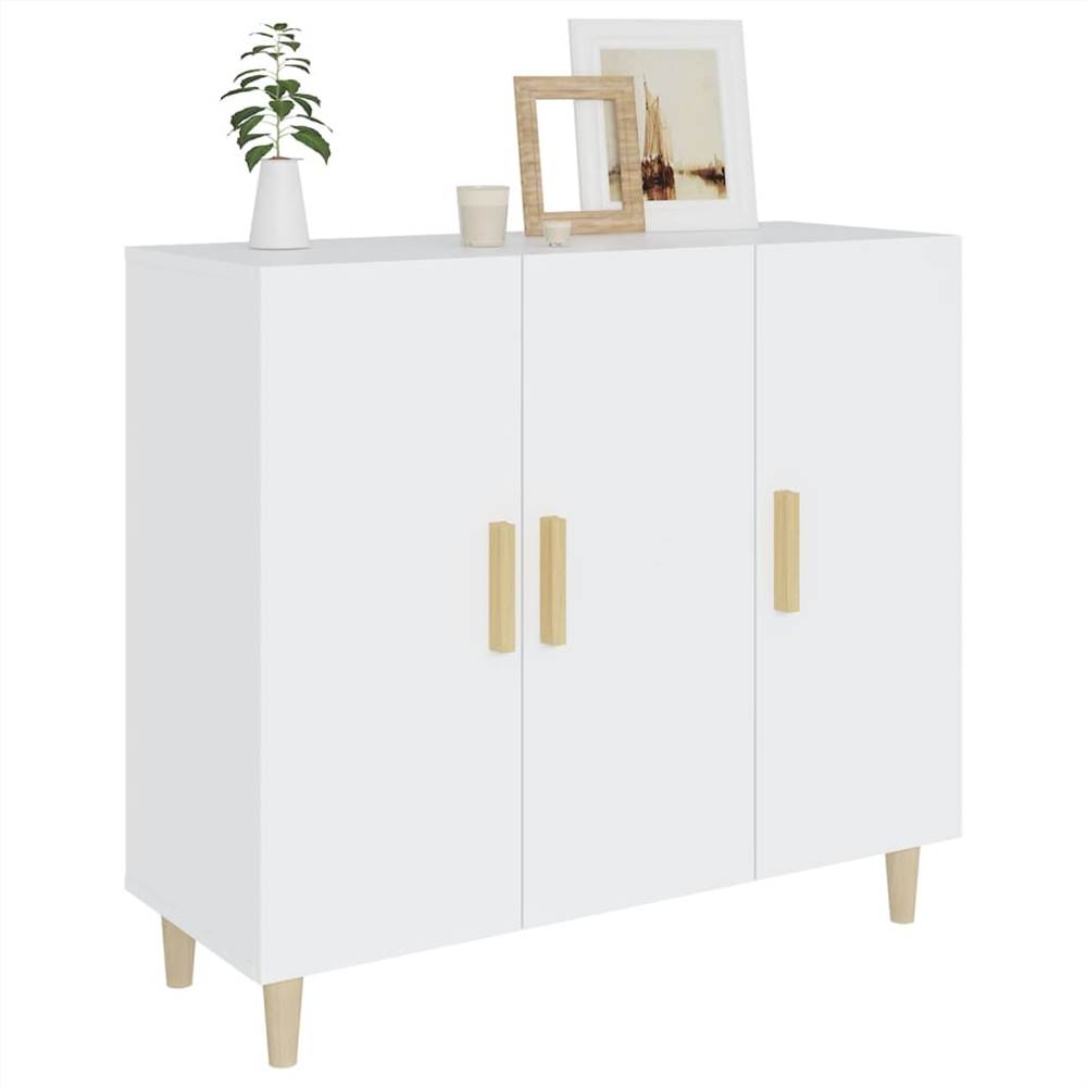 Sideboard White 90x34x80 Cm Engineered Wood 12 Sideboard White 90x34x80 cm Engineered Wood