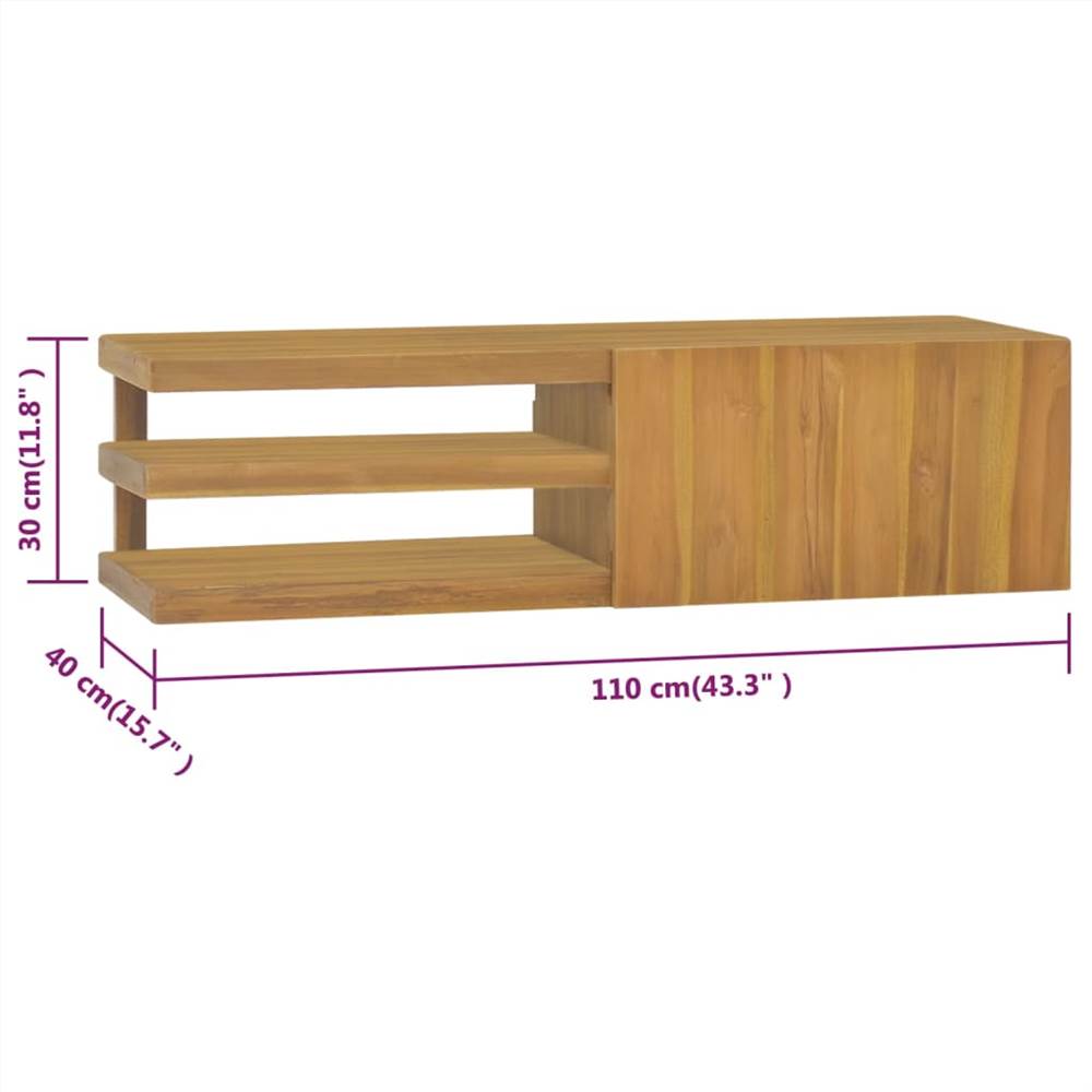 Wallmounted Bathroom 110x40x30 cm Solid Wood Teak