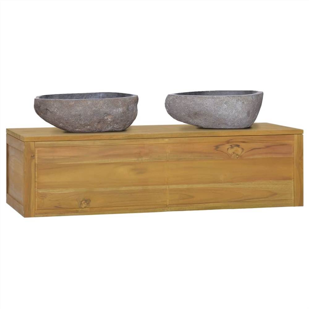 Wallmounted Bathroom 110x45x30 cm Solid Wood Teak