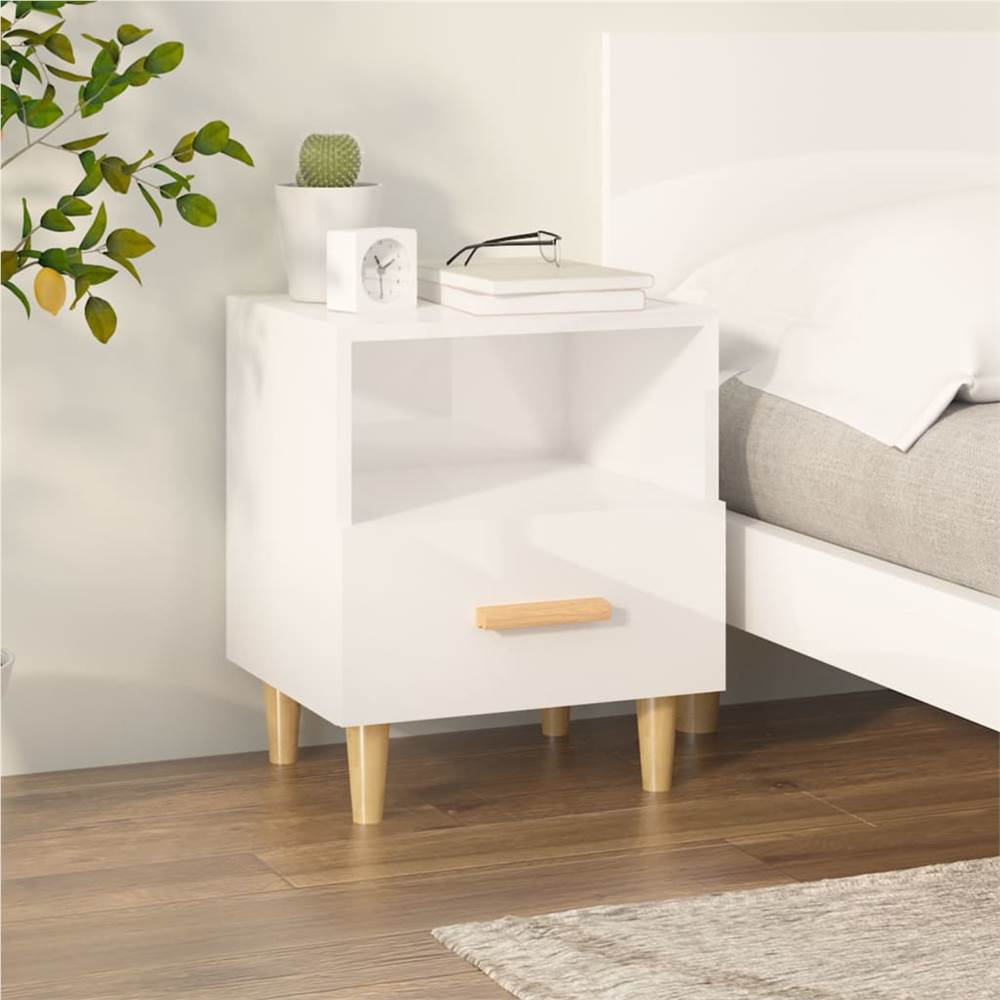 

Bedside Cabinet High Gloss White 40x35x47 cm