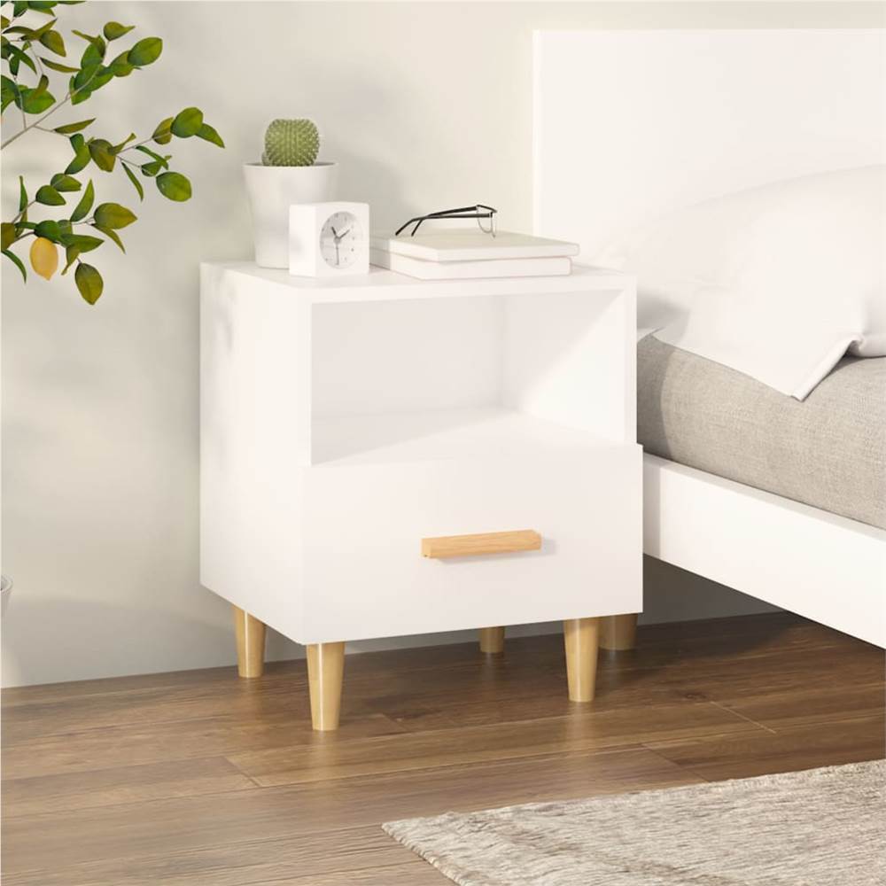 Bedside Cabinet White 40x35x47 cm