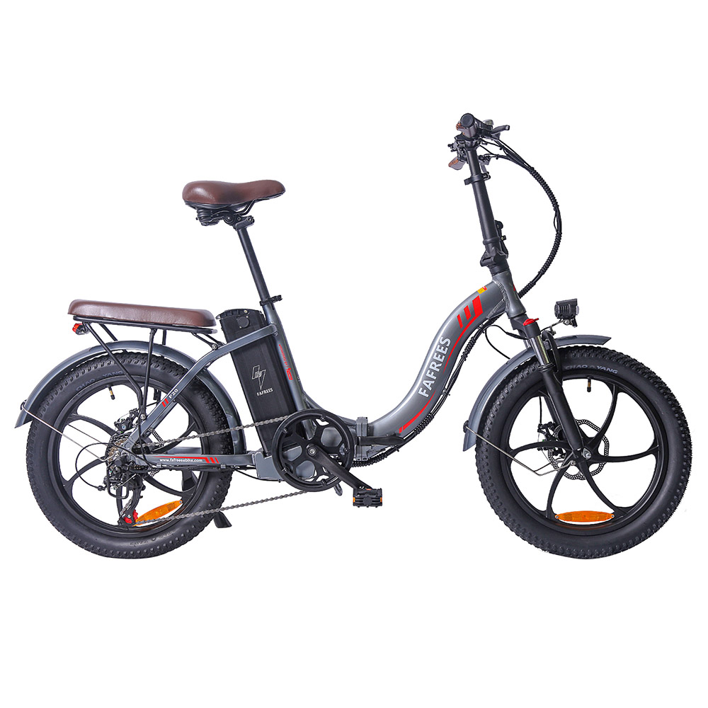 FAFREES F20 Pro elcykel 20*3.0 tum fettdäck 250W borstlös motor 25Km/h Max hastighet 7-växlad växlar med löstagbart 36V 18AH litiumbatteri 150KM Max räckvidd Dubbel skivbroms Vikbar ram E-cykel - Grå