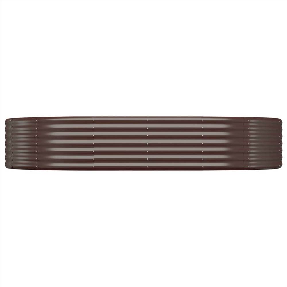Garden Planter Powder-coated Steel 214x140x36 cm Brown