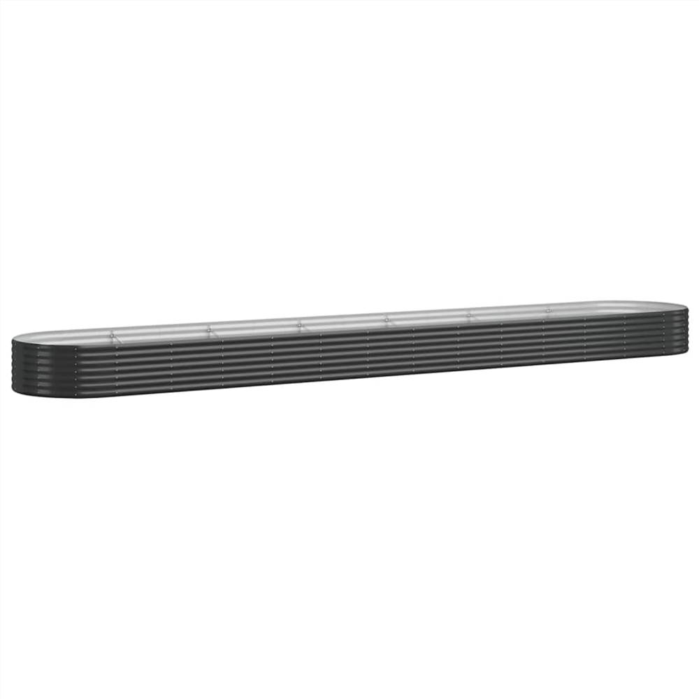 Garden Planter Powder-coated Steel 544x100x36 cm Anthracite