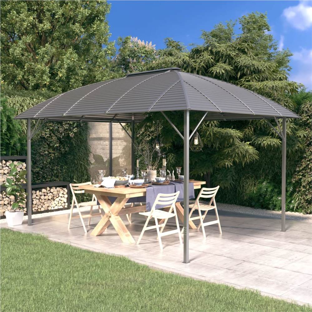 Gazebo with Arch Roof 3x4 m Anthracite