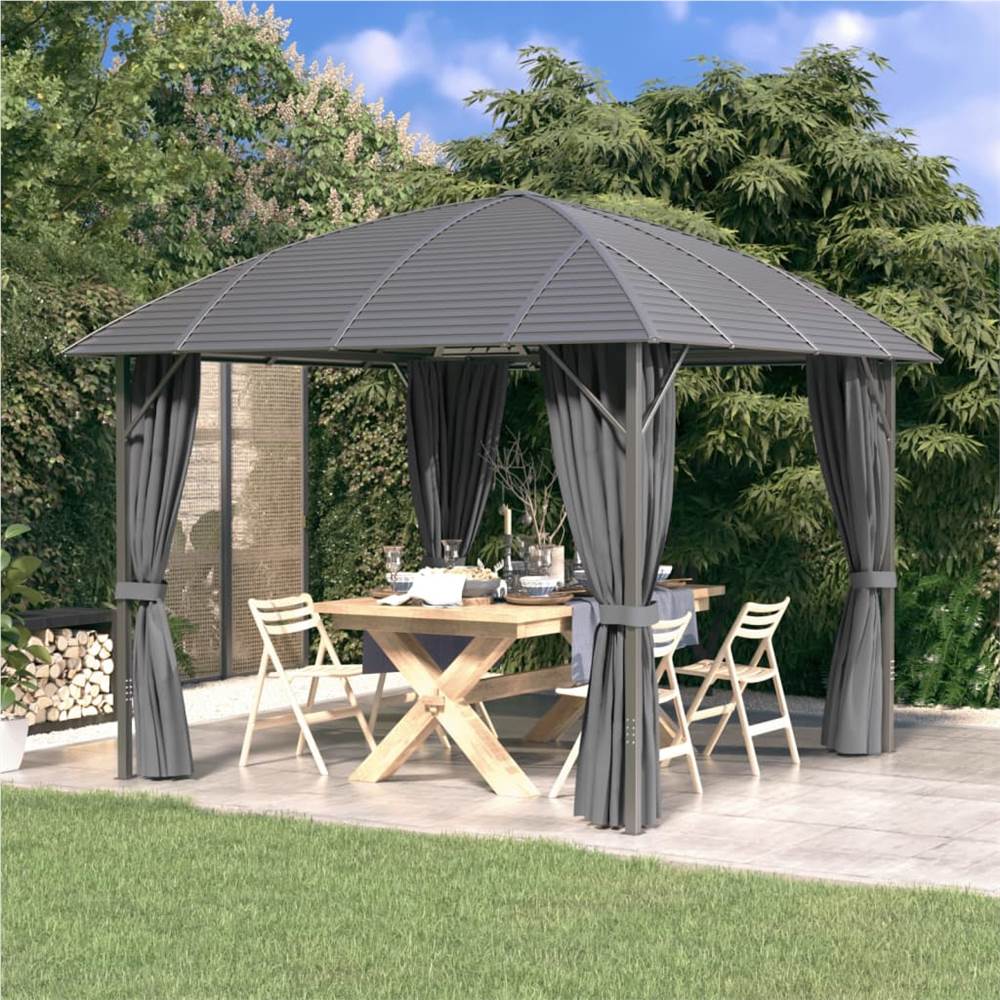 

Gazebo with Sidewalls&Arch Roof 3x3 m Anthracite