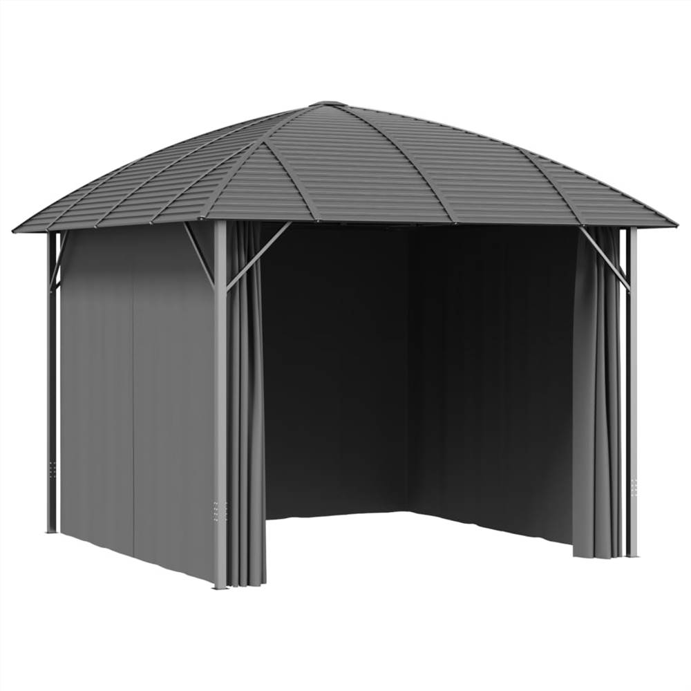 Gazebo with Sidewalls&Arch Roof 3x3 m Anthracite