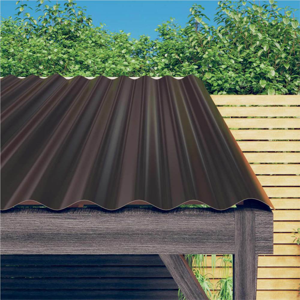 

Roof Panels 36 pcs Powder-coated Steel Brown 80x36 cm
