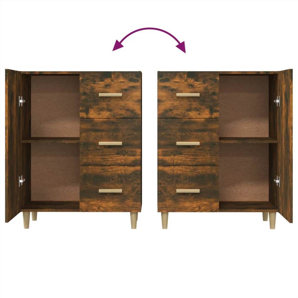 Sideboard Smoked Oak 69.5x34x90 cm Engineered Wood