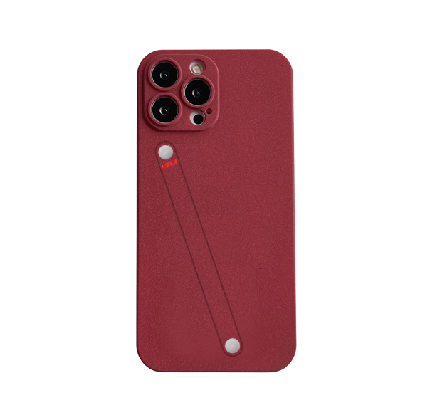 

Solid Color Finger Strap Phone Protective Shell for iPhone 13 Pro MAX - Red