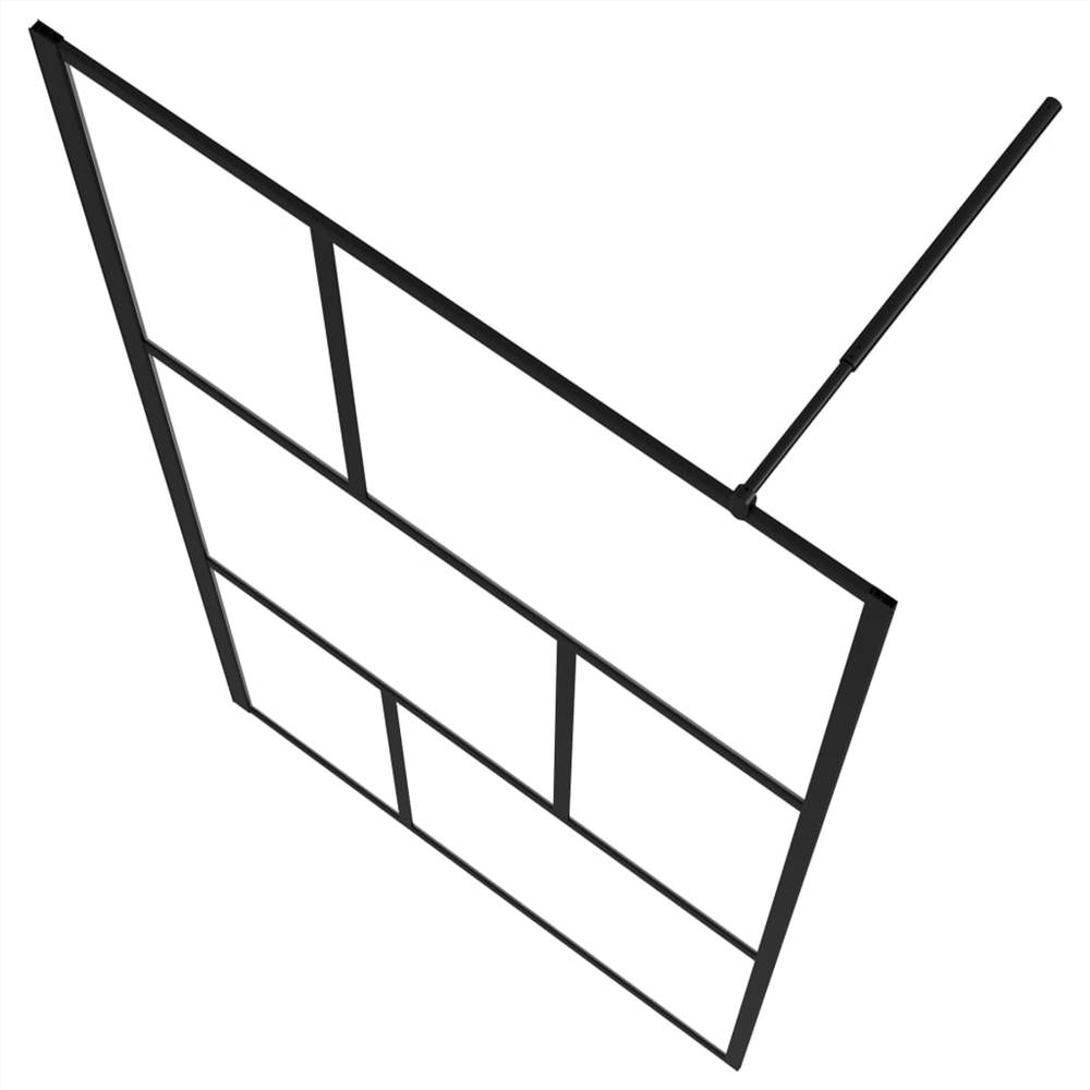 Walk-in Shower Wall With Tempered Glass Black 100x195 Cm 11 Walk-in Shower Wall with Tempered Glass Black 100x195 cm