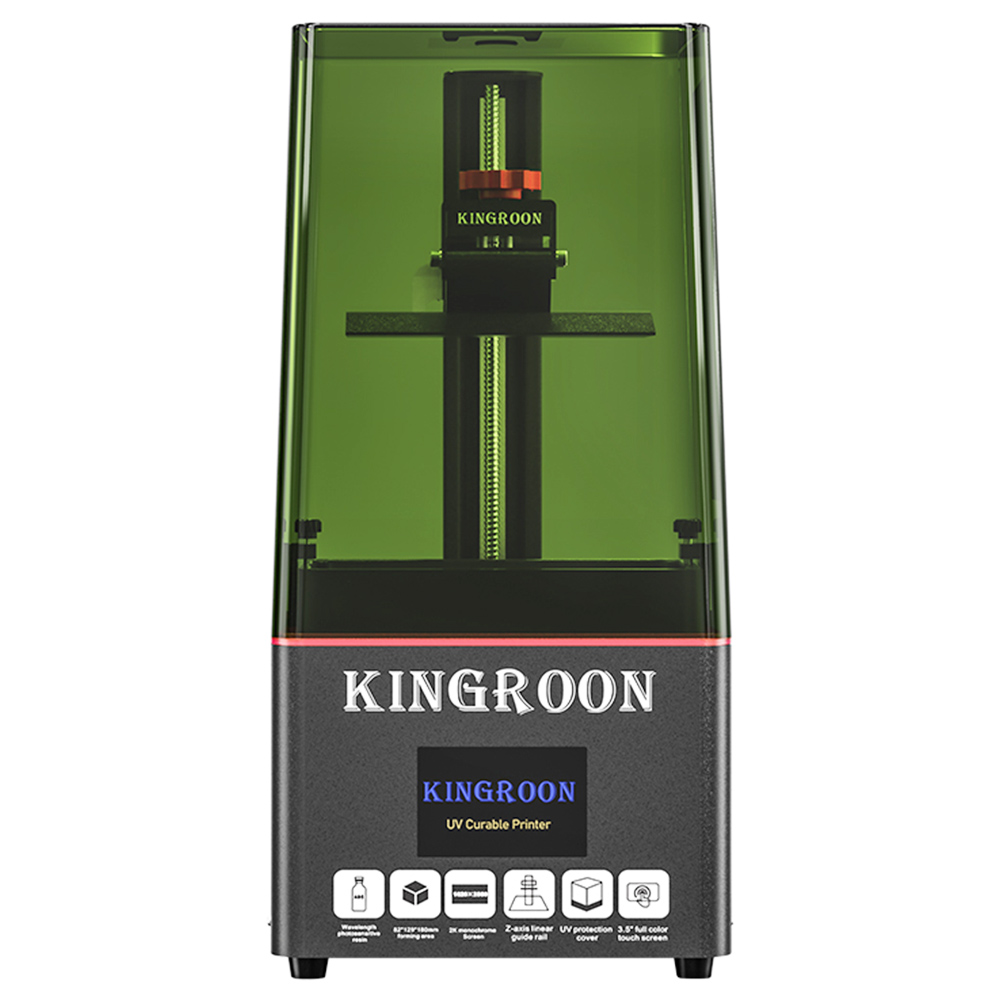 KINGROON KP6 Mono LCD Resin 3D Printer, UV Photocuring, 6.08&#39; 2K Monochrome Screen, 50mm/h Max Speed, 129x82x180mm