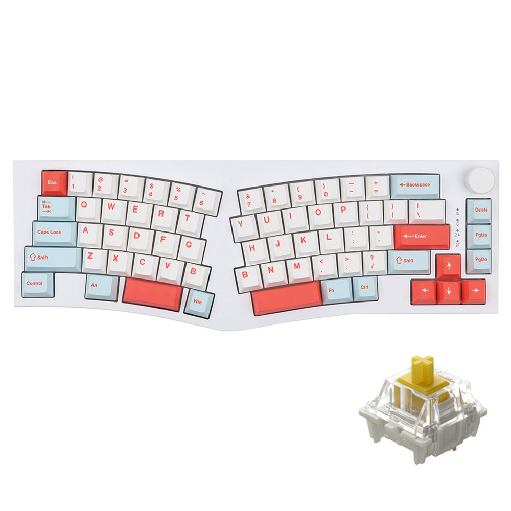 FEKER Alice80 68-key 65% Gasket Hot Swappable Split Wired/Wireless Mechanical Keyboard with Gateron Switch - White