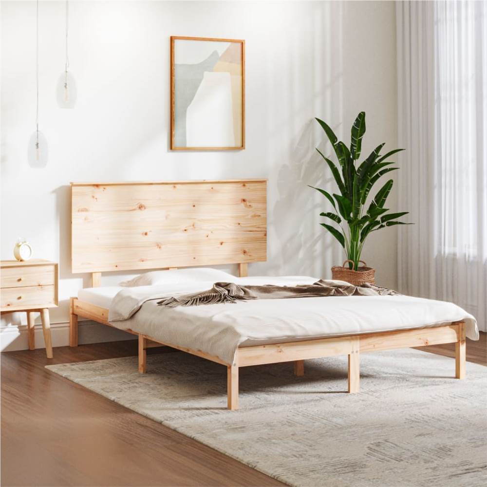 

Bed Frame Solid Wood 135x190 cm 4FT6 Double