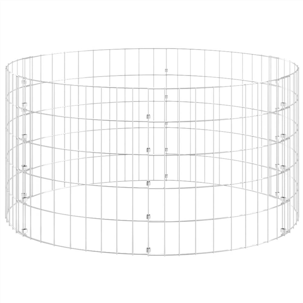 Circular Gabion Raised Bed Galvanised Steel Ø100x50 cm