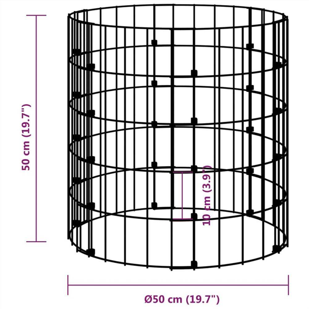 Circular Gabion Raised Bed Galvanised Steel Ø50x50 cm