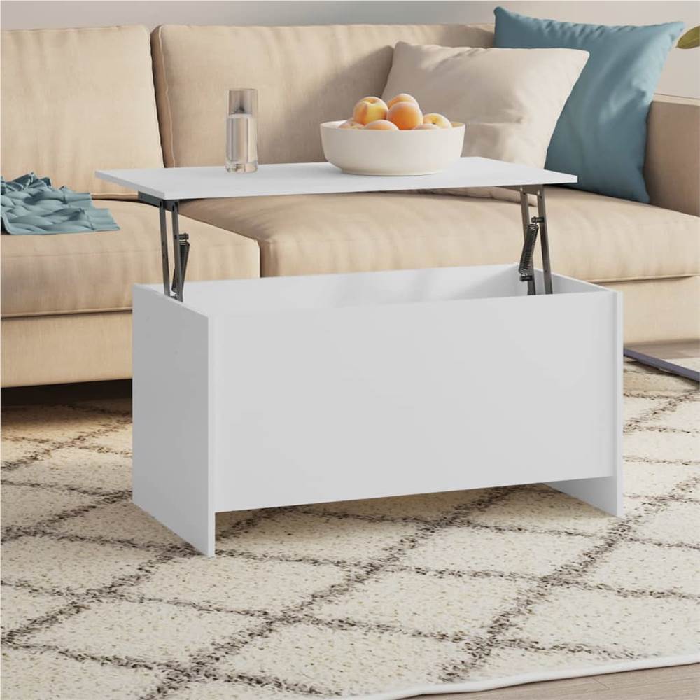 

Coffee Table White 102x55.5x52.5 cm Engineered Wood