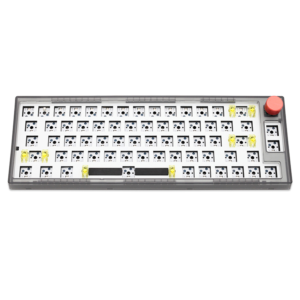 DUKHARO VN66 66 kulcsos 65%-os barkácskészlet RGB mechanikus játékbillentyűzet tömítéstartó gombos vezérléssel - fekete