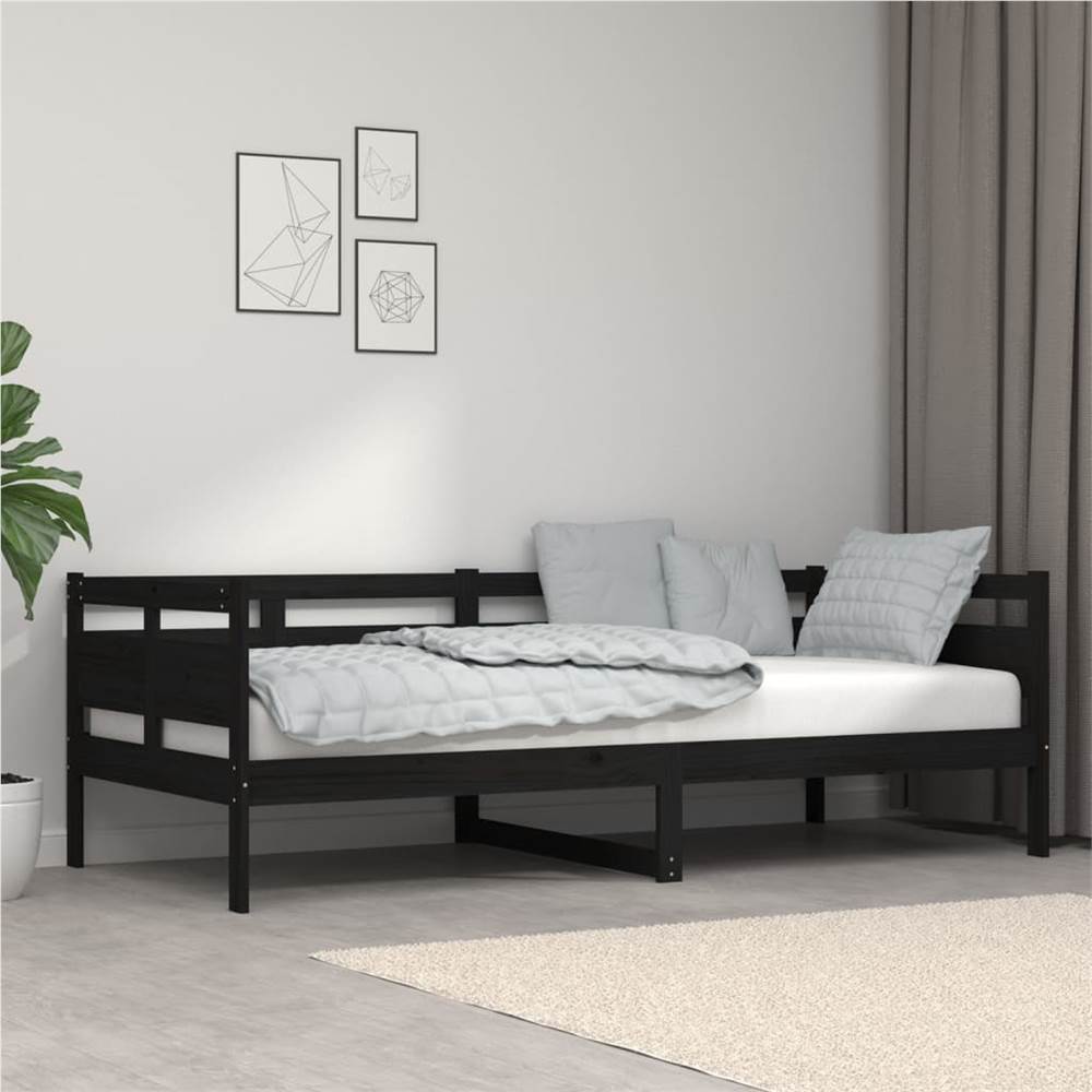 

Day Bed Black Solid Wood Pine 90x200 cm