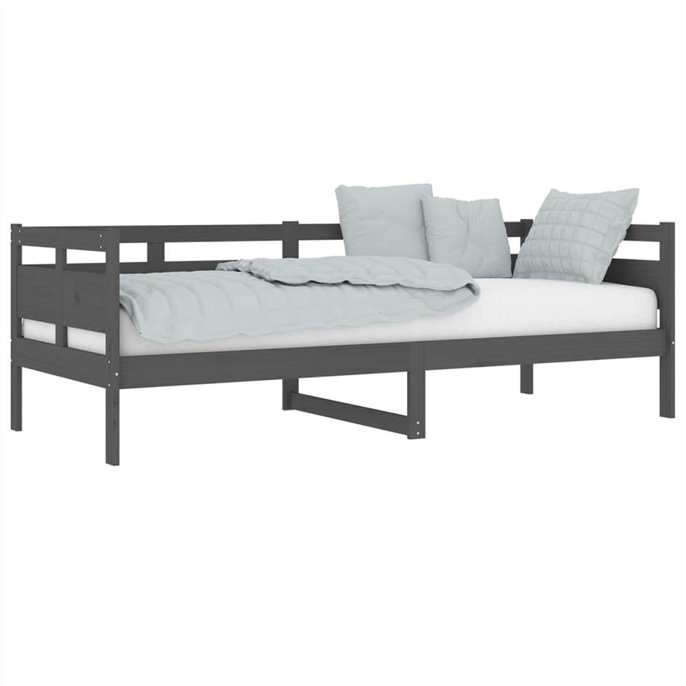 Day Bed Grey Solid Wood Pine 80x200 Cm 8 Day Bed Grey Solid Wood Pine 80x200 cm
