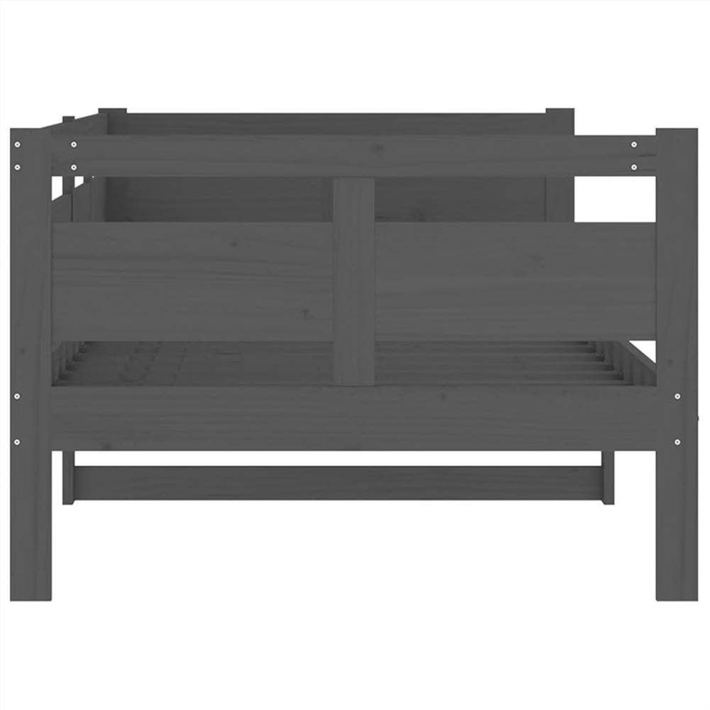 Day Bed Grey Solid Wood Pine 90x200 cm