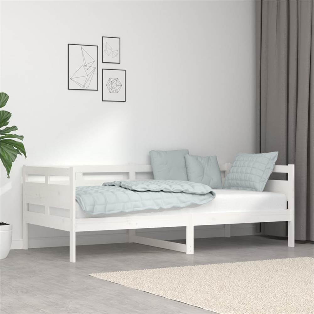 

Day Bed White Solid Wood Pine 90x190 cm