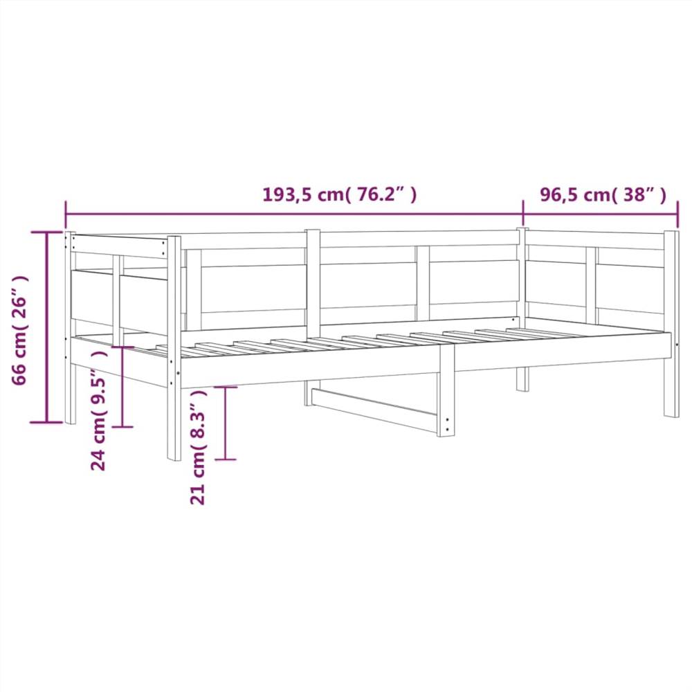 Day Bed White Solid Wood Pine 90x190 cm