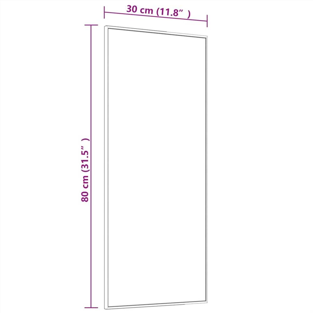 Door Mirror Gold 30x80 cm Glass and Aluminium