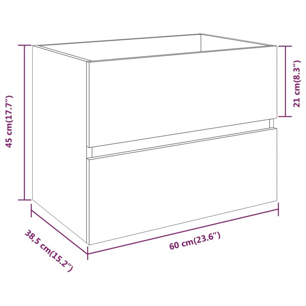 Sink Cabinet Smoked Oak 60x38.5x45 cm Engineered Wood