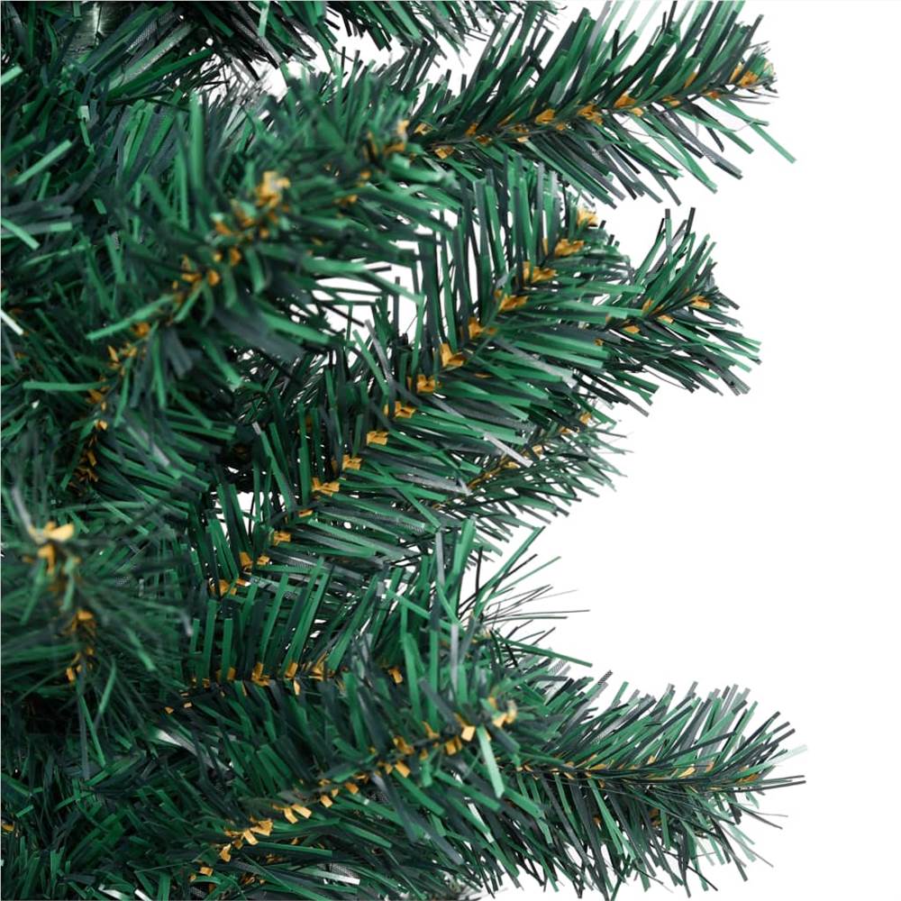 Slim Artificial Christmas Tree with Stand Green 210 cm PVC