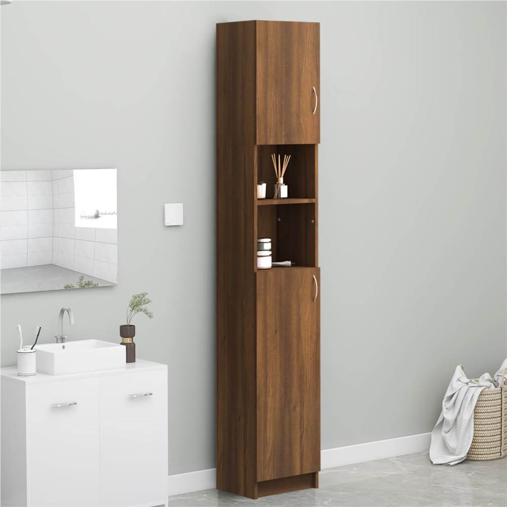 

Bathroom Cabinet Brown Oak 32x25.5x190 cm Engineered Wood