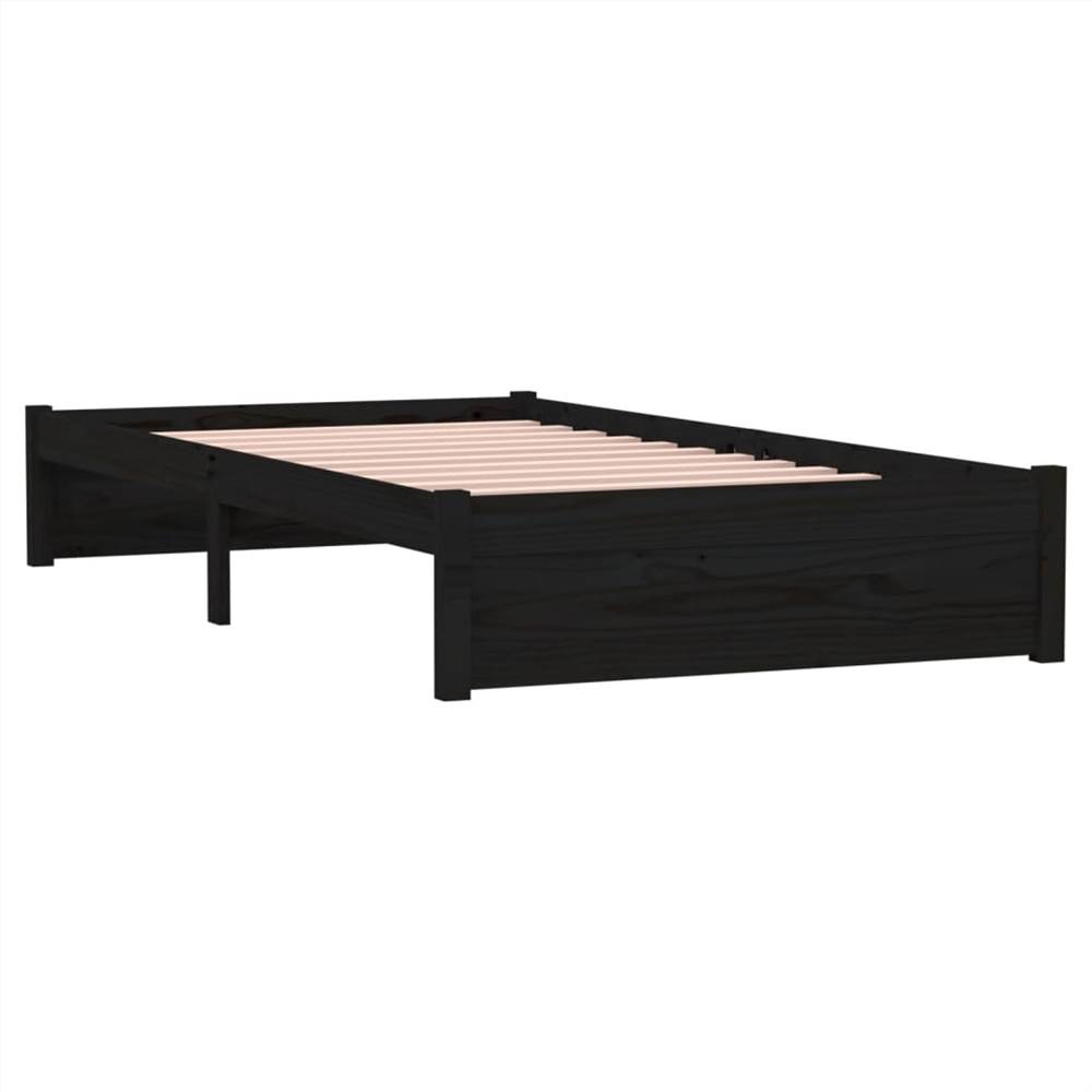 Bed Frame Black Solid Wood 100x200 Cm 9 Bed Frame Black Solid Wood 100x200 cm