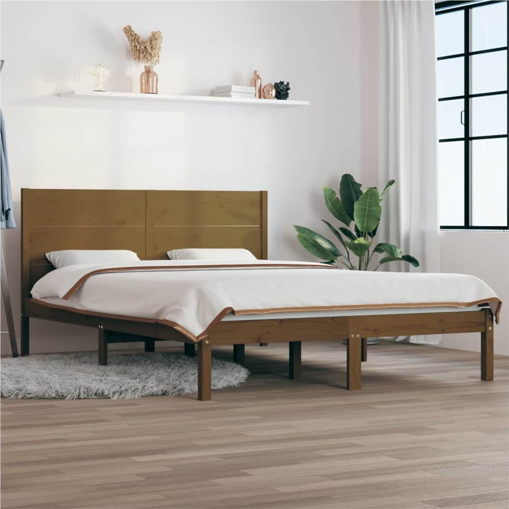 

Bed Frame Honey Brown Solid Wood Pine 160x200 cm