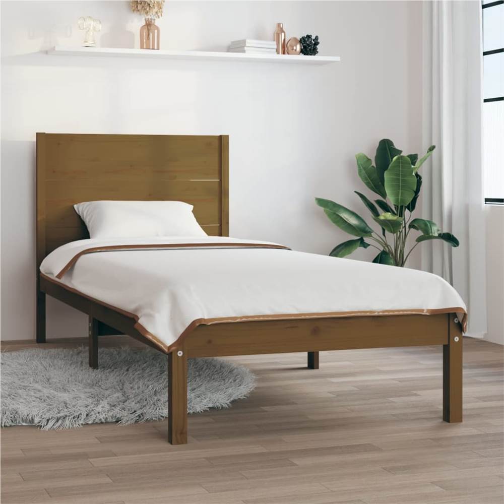 

Bed Frame Honey Brown Solid Wood Pine 90x200 cm